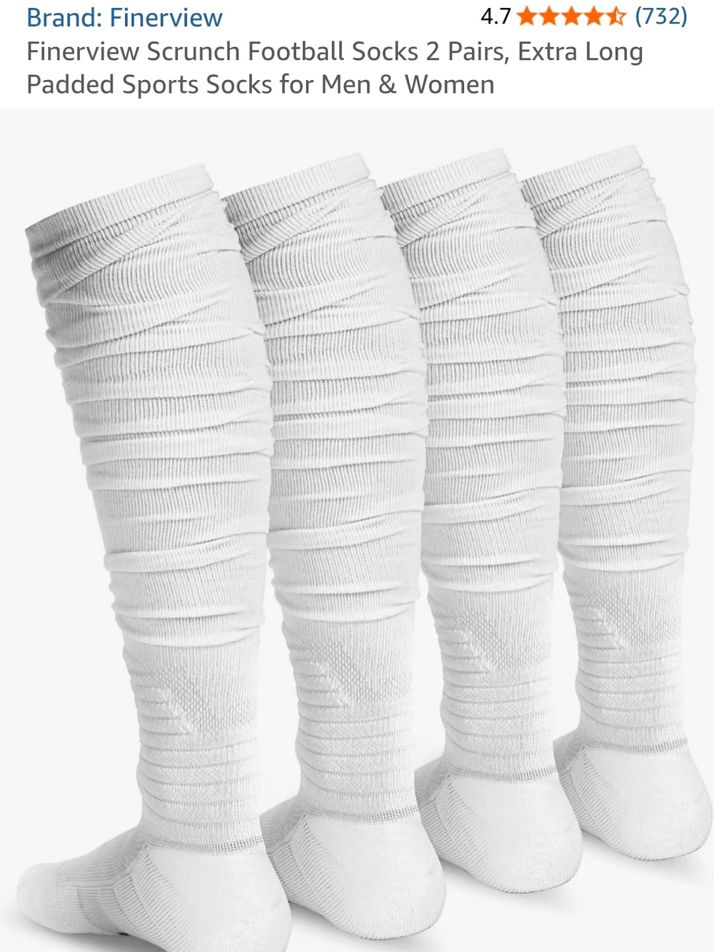 White Athletic Scrunch Football Socks